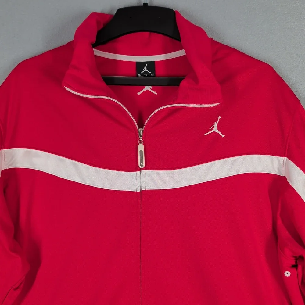 Jordan‎ Track Jacket Mens XL Red White Full Zip Athletic 509155-658
